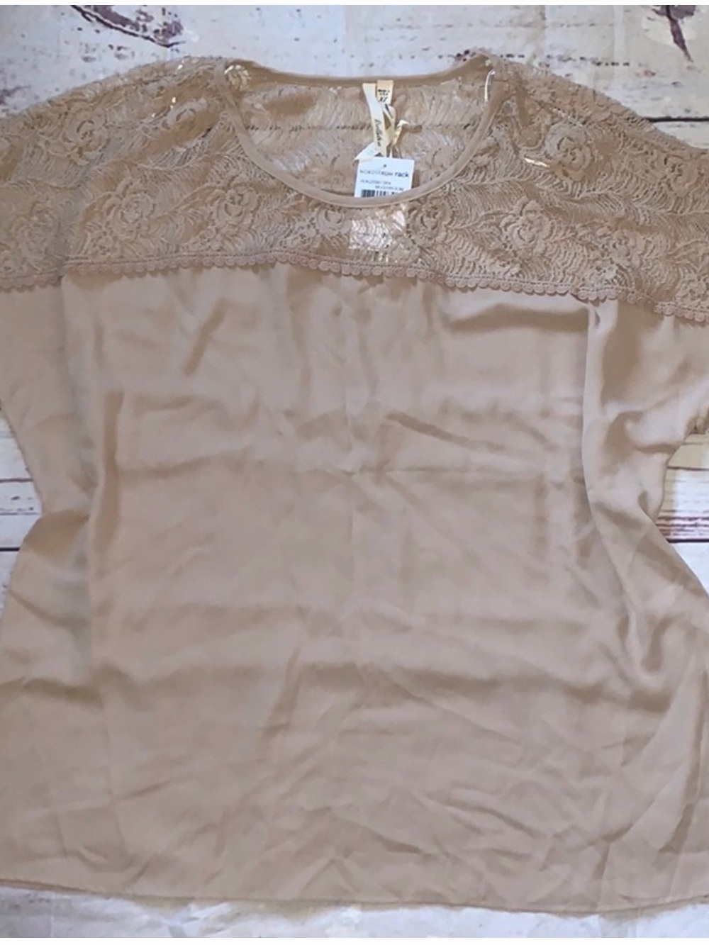 Bellatrix Lace Yoke Women's Top in Beige